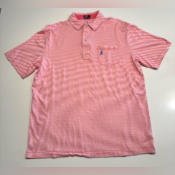 johnnie-O Other - Johnnie O West Coast Prep
Men's Polo Shirt Size Large Pink/White Stripe Golf